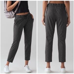Lululemon On The Fly Pant 28" Heathered Black Gray Full-On® Luxtreme. Sz 2